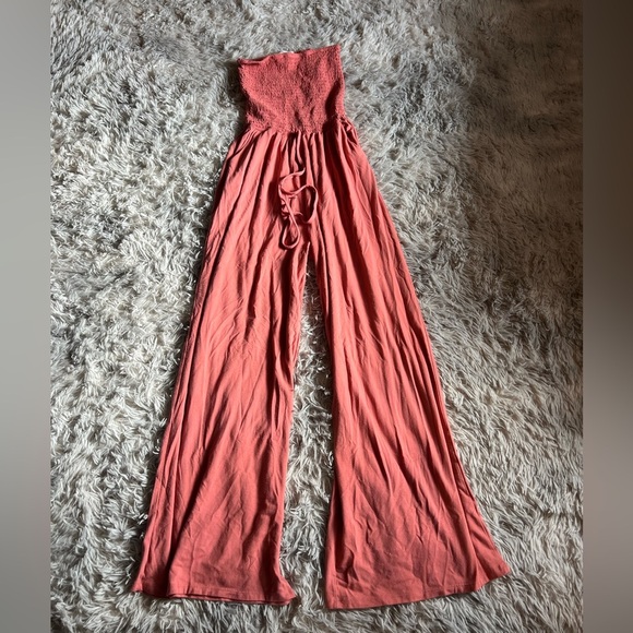 Zenana orange strapless jumpsuit - Picture 2 of 4
